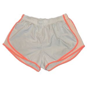 Nike Women's XL Athletic Running Shorts in White with Coral and Peach Accents